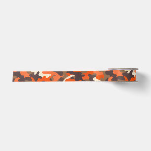 Sinaasappel & Bruin Camo Satijnen Lint