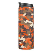 Sinaasappel & Bruin Camo Thermosbeker (Geroteerd rechts)