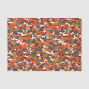 Sinaasappel & Bruin Camo Tissuepapier