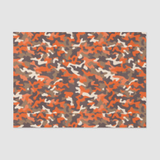 Sinaasappel & Bruin Camo Tissuepapier