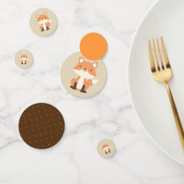 Sinaasappel & Bruin Fox Woodland Animal Confetti