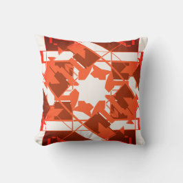 Sinaasappel Bruin Gebroken wit Mediterraan Bloemen Kussen