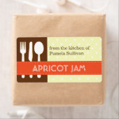 Sinaasappel bruin gereedschap uit de keuken van de etiket (Insitu)