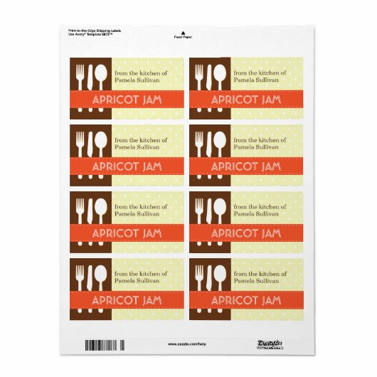 Sinaasappel bruin gereedschap uit de keuken van de etiket (Full Sheet)