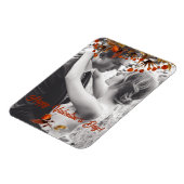 Sinaasappel Bruin Loof Valentijnsdag Voeg Eigen Fo Magneet (Linkerzijde)