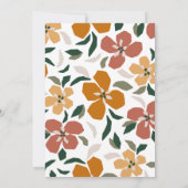 Sinaasappel & bruin retro 70s Floral 21st Verjaard Kaart (Achterkant)