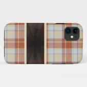 Sinaasappel bruin tartan met lint Case-Mate iPhone case (Achterkant (horizontaal))