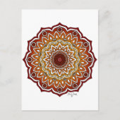 Sinaasappel & Bruine Spiraal en Bloemen Mandala Briefkaart (Voorkant)