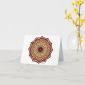 Sinaasappel & Bruine Spiraal en Bloemen Mandala Kaart (Gele Bloem)