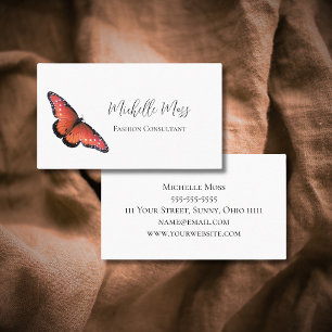 Sinaasappel Butterfly Elegant Script Typography Visitekaartje