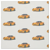 Sinaasappel C6 Corvette Hand getrokken schets stof (Swatch)