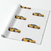 Sinaasappel C7 Corvette Wrapping Paper Cadeaupapier (Uitgerold)