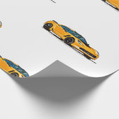 Sinaasappel C7 Corvette Wrapping Paper Cadeaupapier (Hoek)