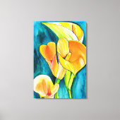Sinaasappel Calla lelie bloem waterverf kunst Canvas Afdruk (Voorkant)