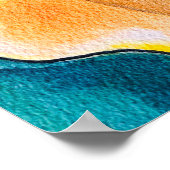 Sinaasappel Calla lelie bloem waterverf kunst Poster (Hoek)