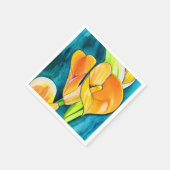 Sinaasappel Calla lelie bloem waterverf kunst Servet (Hoek)