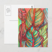 Sinaasappel Canna verlaat waterverf oorspronkelijk Briefkaart (Voorkant / Achterkant)