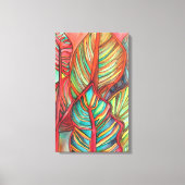 Sinaasappel Canna verlaat waterverf oorspronkelijk Canvas Afdruk (Voorkant)