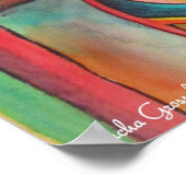 Sinaasappel Canna verlaat waterverf oorspronkelijk Poster (Hoek)