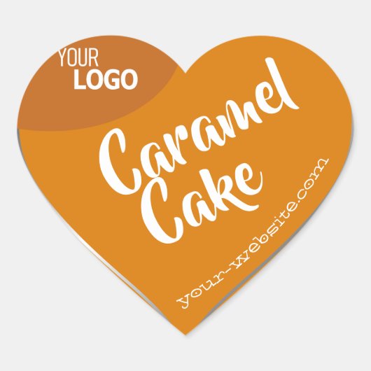 Sinaasappel Caramel Silver Lijst Logo Hart Sticker (Voorkant)