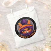 Sinaasappel Cat Paars Witch Pet Trick Treat Hallow Bedankzakje (Geknipt)