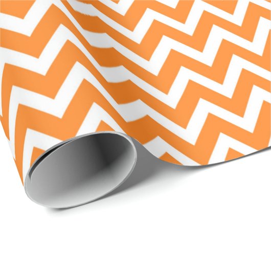 Sinaasappel Chevron Cadeaupapier (Rol Hoek)