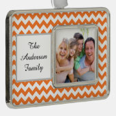 Sinaasappel Chevron Verzilverd Omlijst Ornament (Rechts)