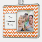 Sinaasappel Chevron Verzilverd Omlijst Ornament (Links)