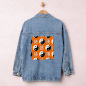 Sinaasappel Chinees Yin Yang Patroon Denim Jacket (Hangar)