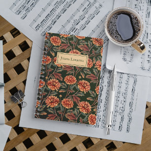 Sinaasappel Chrysanthemum Vintage Halloween Notitieboek