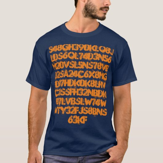 Sinaasappel cijfers letters Funky T-shirt (Voorkant)