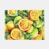 Sinaasappel Citroen Botanische Citroen Geometrisch Deurmat (Voorkant)