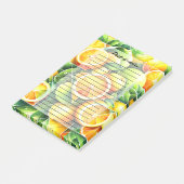 Sinaasappel Citroen Botanische Citroen Geometrisch Post-it® Notes (Schuin)