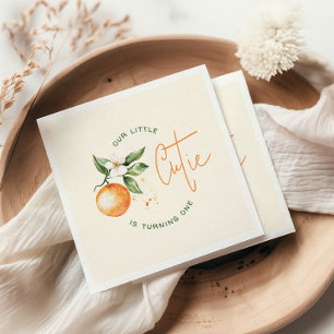 Sinaasappel Citroen Kleine Moppie Verjaardagsfeest Servet