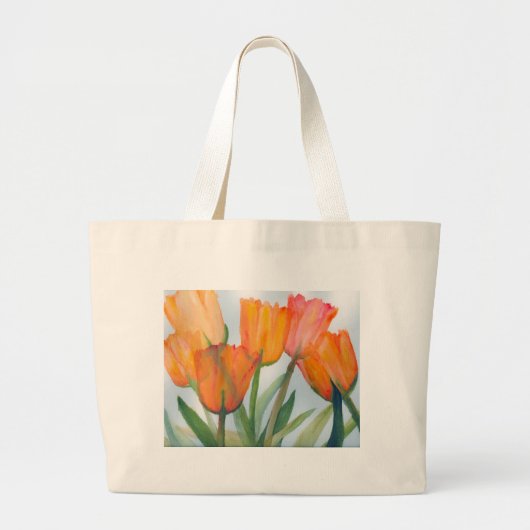 Sinaasappel Citroen Tulpen Grote Tote Bag (Voorkant)