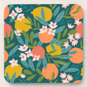 Sinaasappel & Citroenbloesempatroon Bier Onderzetter (Voorkant)