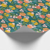  Sinaasappel & Citroenbloesempatroon Cadeaupapier (Hoek)