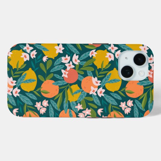 Sinaasappel & Citroenbloesempatroon Case-Mate iPhone Case (Achterkant (horizontaal))