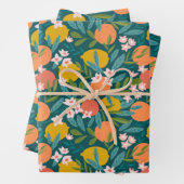  Sinaasappel & Citroenbloesempatroon Inpakpapier Vel (In situ)