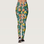  Sinaasappel & Citroenbloesempatroon Leggings (Achterkant)