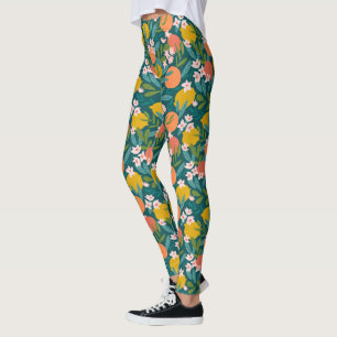  Sinaasappel & Citroenbloesempatroon Leggings