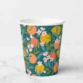 Sinaasappel & Citroenbloesempatroon Papieren Bekers (Achterkant)