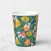Sinaasappel & Citroenbloesempatroon Papieren Bekers (Links)