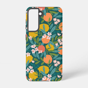  Sinaasappel & Citroenbloesempatroon Samsung Galaxy Hoesje