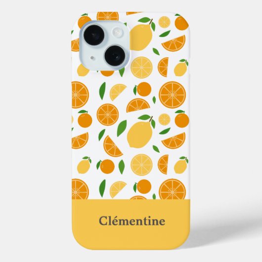Sinaasappel & Citroenmotief Wit Case-Mate iPhone Case (Achterkant)