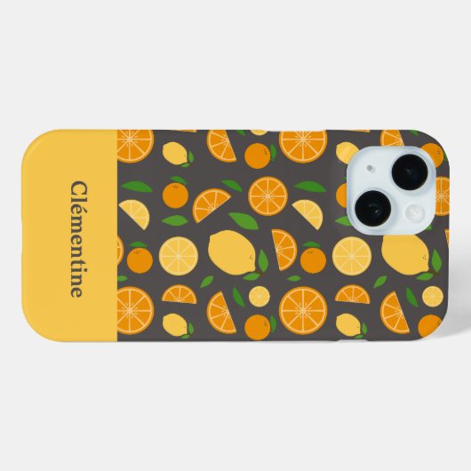 Sinaasappel & Citroenpatroon Case-Mate iPhone Case (Achterkant (horizontaal))