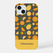 Sinaasappel & Citroenpatroon iPhone 15 Case (Achterkant)