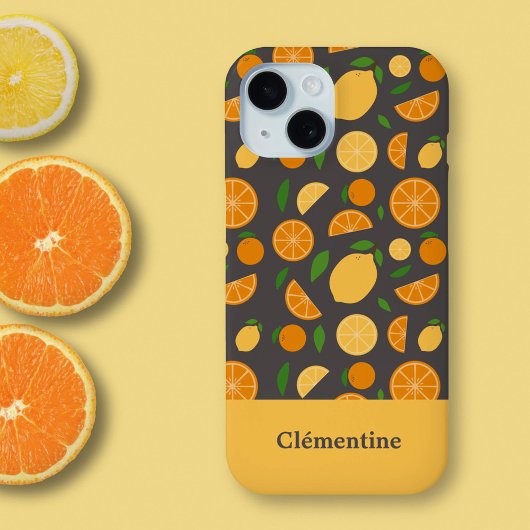Sinaasappel & Citroenpatroon iPhone 15 Case