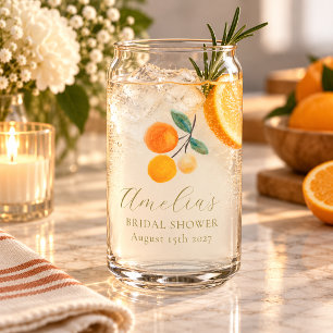 Sinaasappel Citrus Aquarel Bruids Brunch Aangepast Blikvorm Glas