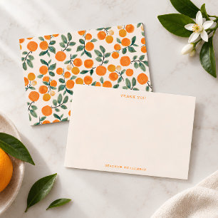 Sinaasappel Citrus Aquarel Chic Zomer Persoonlijk Bedankkaart